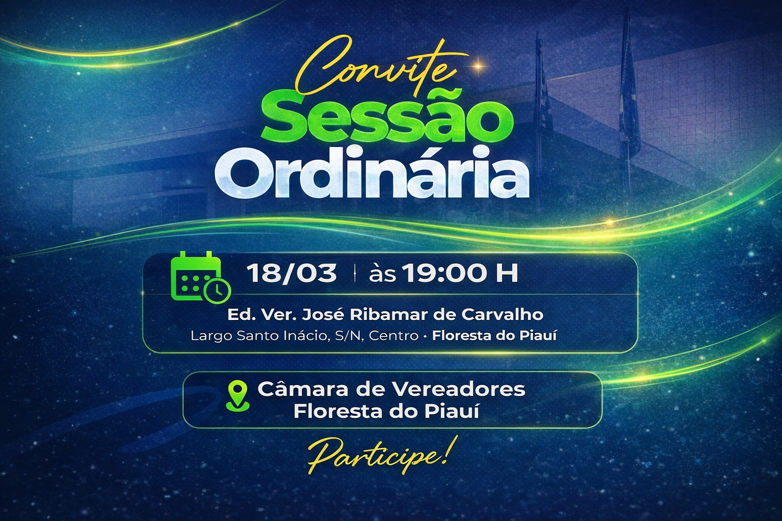 Convite para Sessão Ordinária - 18/03/2026